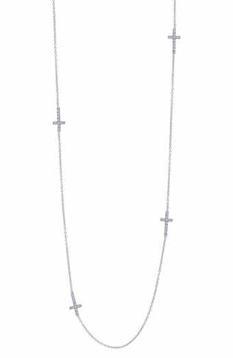 Lafonn Long Cross Station Necklace