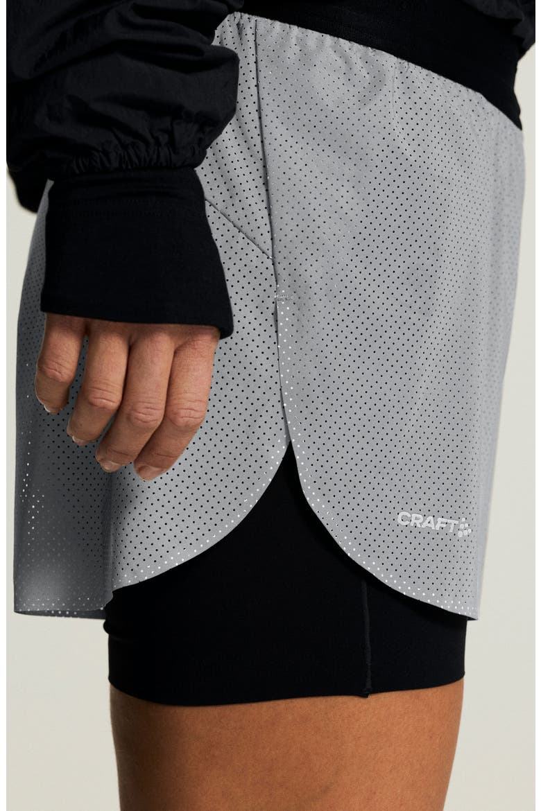 Reflective Performance Running Shorts, Alternate, color, SILVER