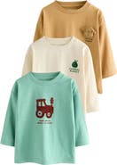 NEXT Kids' 3-Pack Assorted Long Sleeve T-Shirts