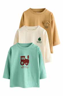 NEXT Kids' 3-Pack Assorted Long Sleeve T-Shirts