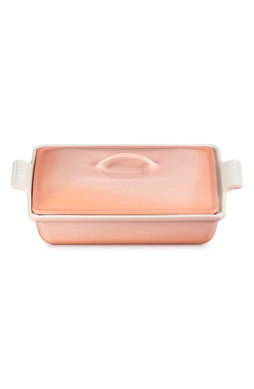 Le Creuset 4-quart Heritage Stoneware Covered Rectangular Casserole In Peche