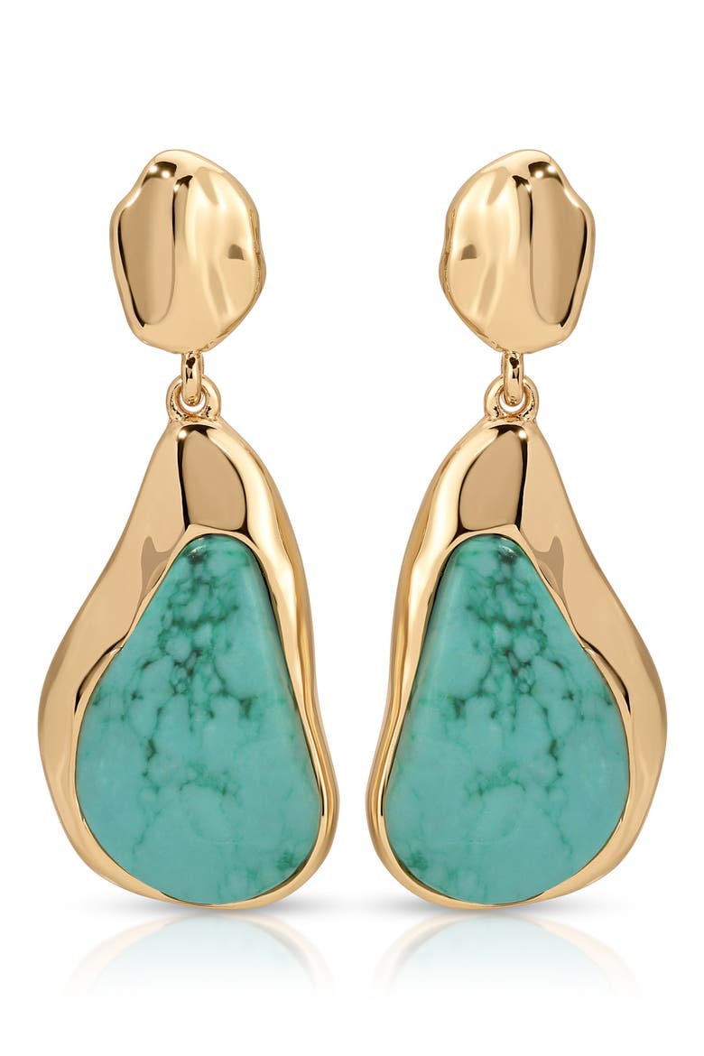 Hidden Stone Molten Drop Earrings, Alternate, color, TURQUOISE
