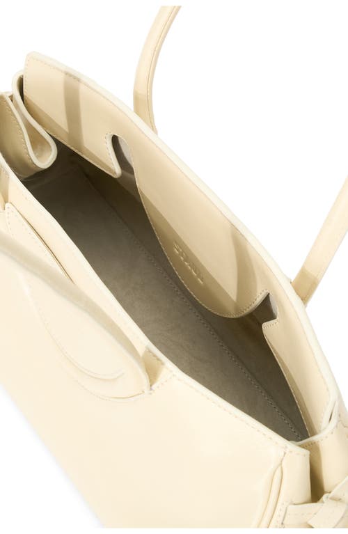 Staud Maude Fold-over Flap Leather Shoulder Bag In Cream