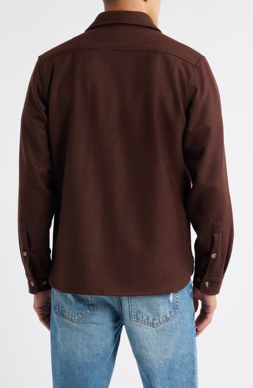 Schott Nyc Cpo Wool Blend Work Shirt In Brown