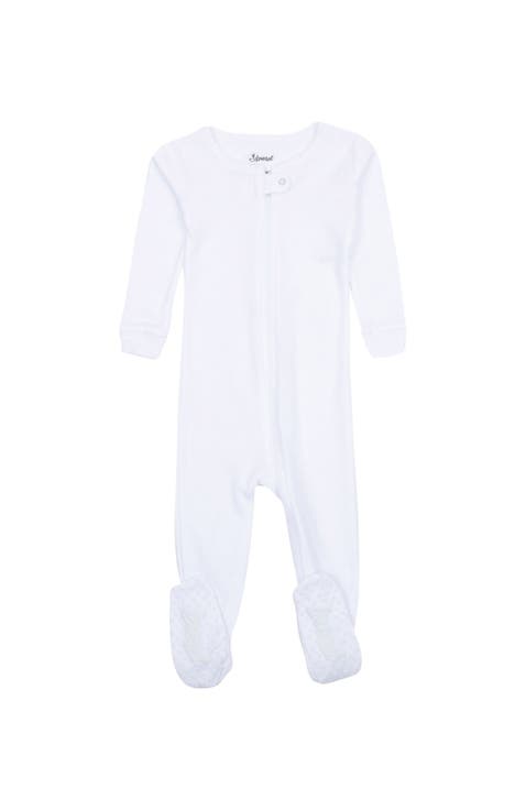 Footed Solid Cotton Matching Family Pajamas (Baby)
