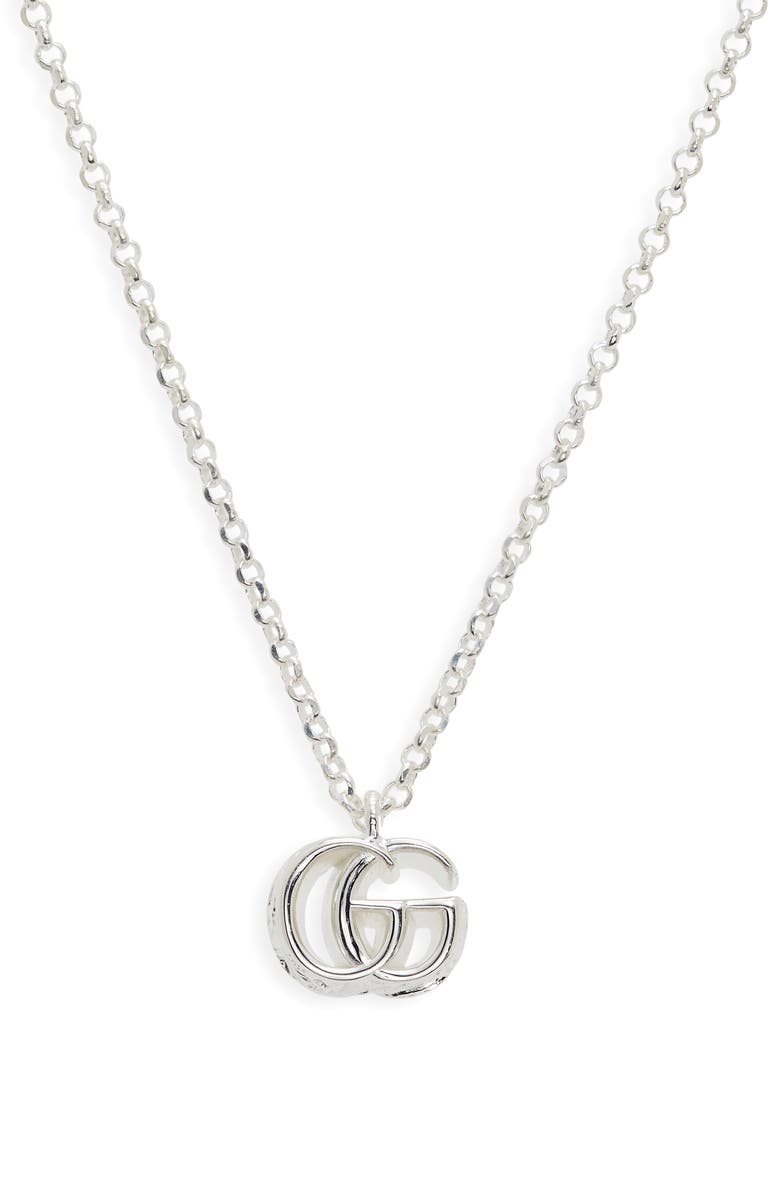 Gucci GG Pendant Necklace, Main, color, Silver