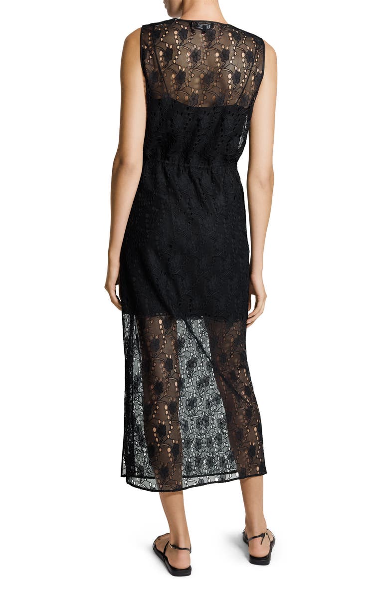 Theory Lace Tie Waist Dress, Alternate, color, Black