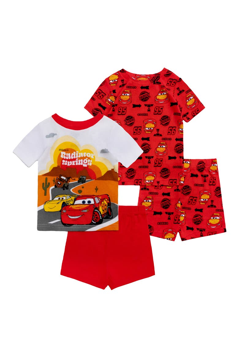Kids' Assorted 2-Pack Cars Short Two-Piece Pajamas, Main, color, RED