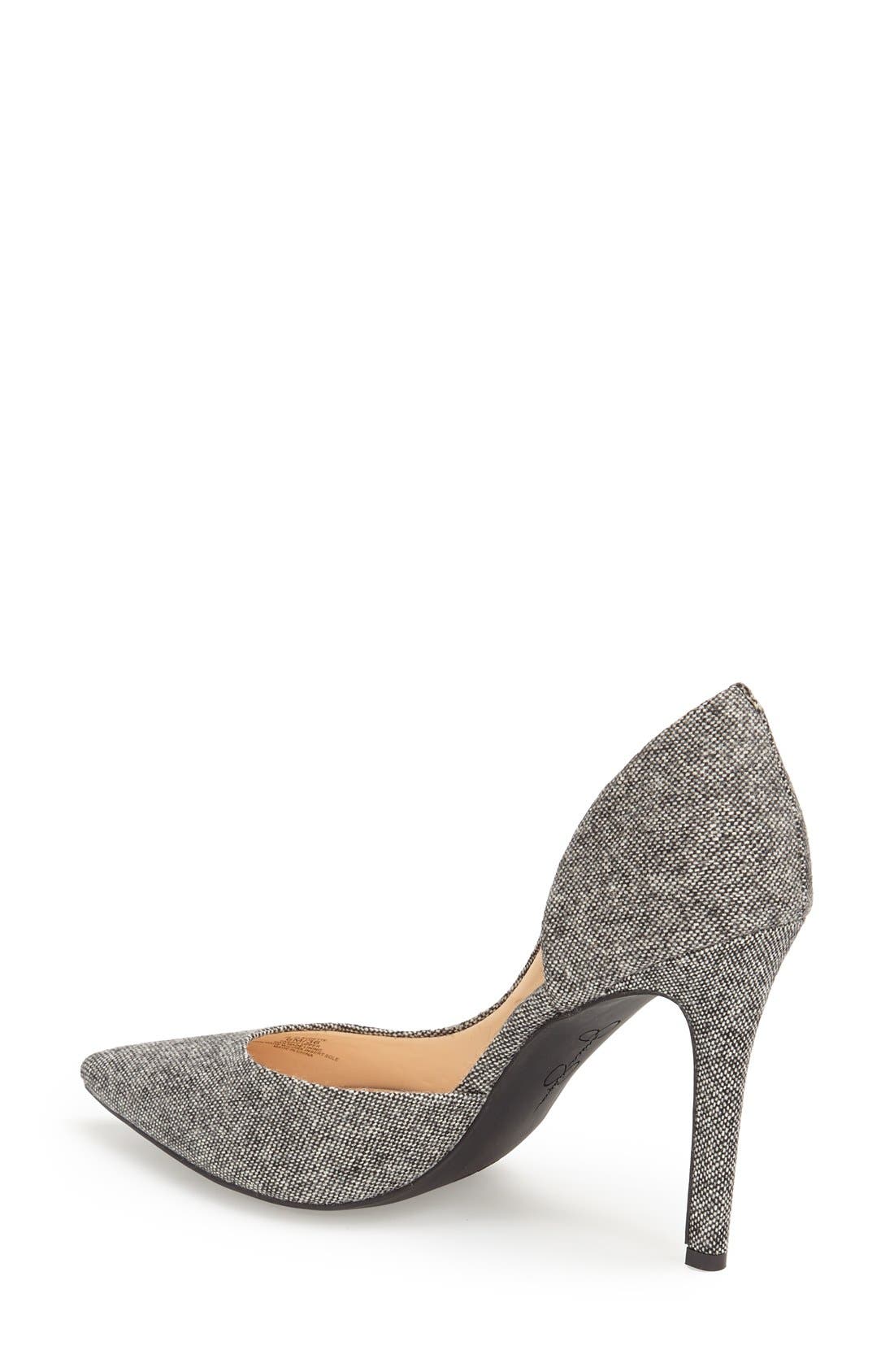 'Claudette' Half d'Orsay Pump, Alternate, color, CHARCOAL FABRIC 
