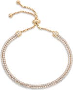 SUZY LEVIAN Double Strand Pavé Bolo Slider Bracelet