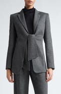Max Mara Monia Tie Front Herringbone Jersey Blazer