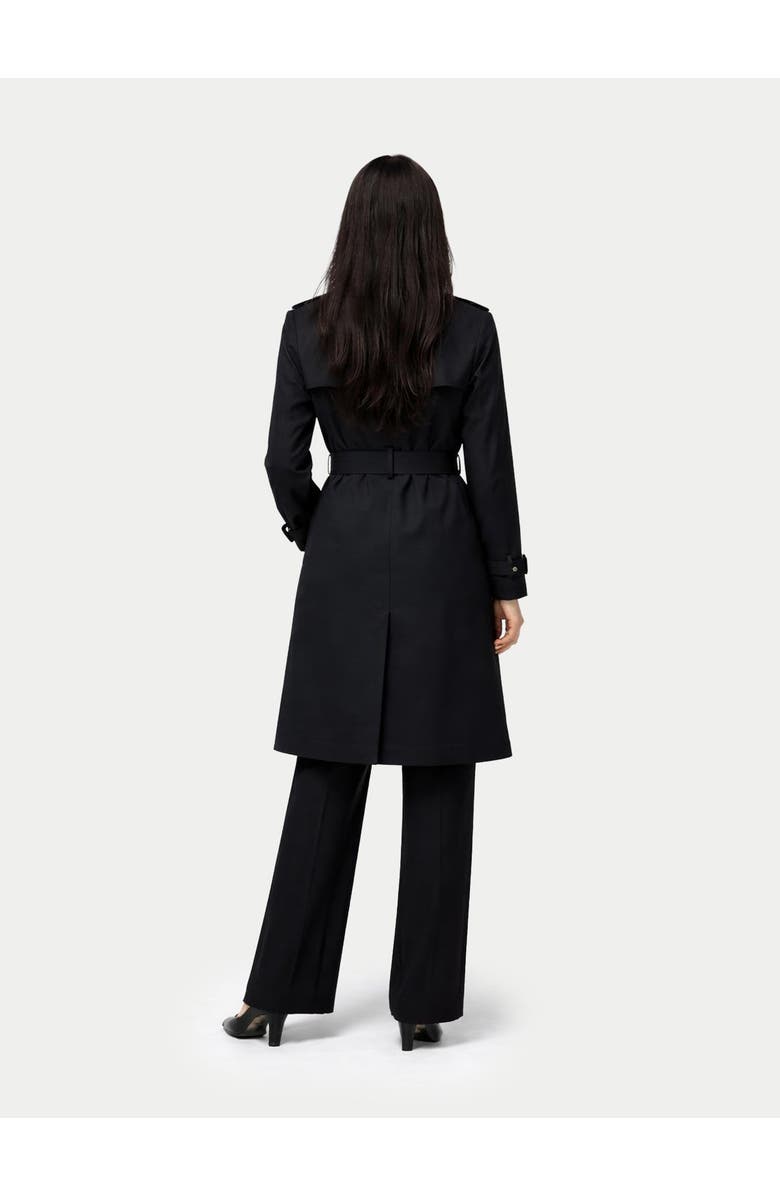 GOBI Mongolian Cashmere Double Breasted Cashmere Trench Coat, Alternate, color, Black