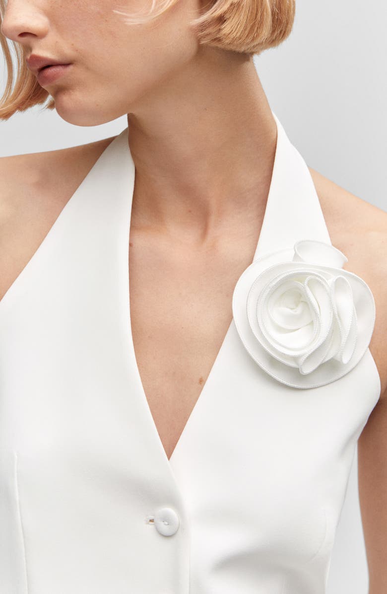 MANGO Rosette Halter Vest, Alternate, color,