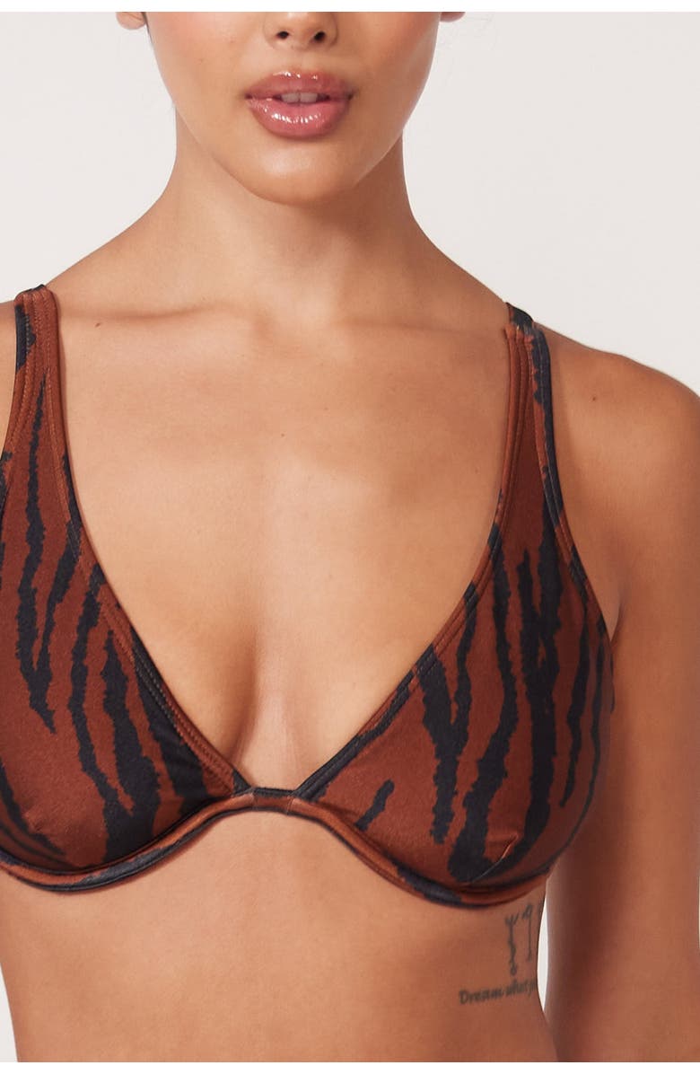 Villa Fresca Amelia Bikini Swimsuit Top, Alternate, color, Sahara