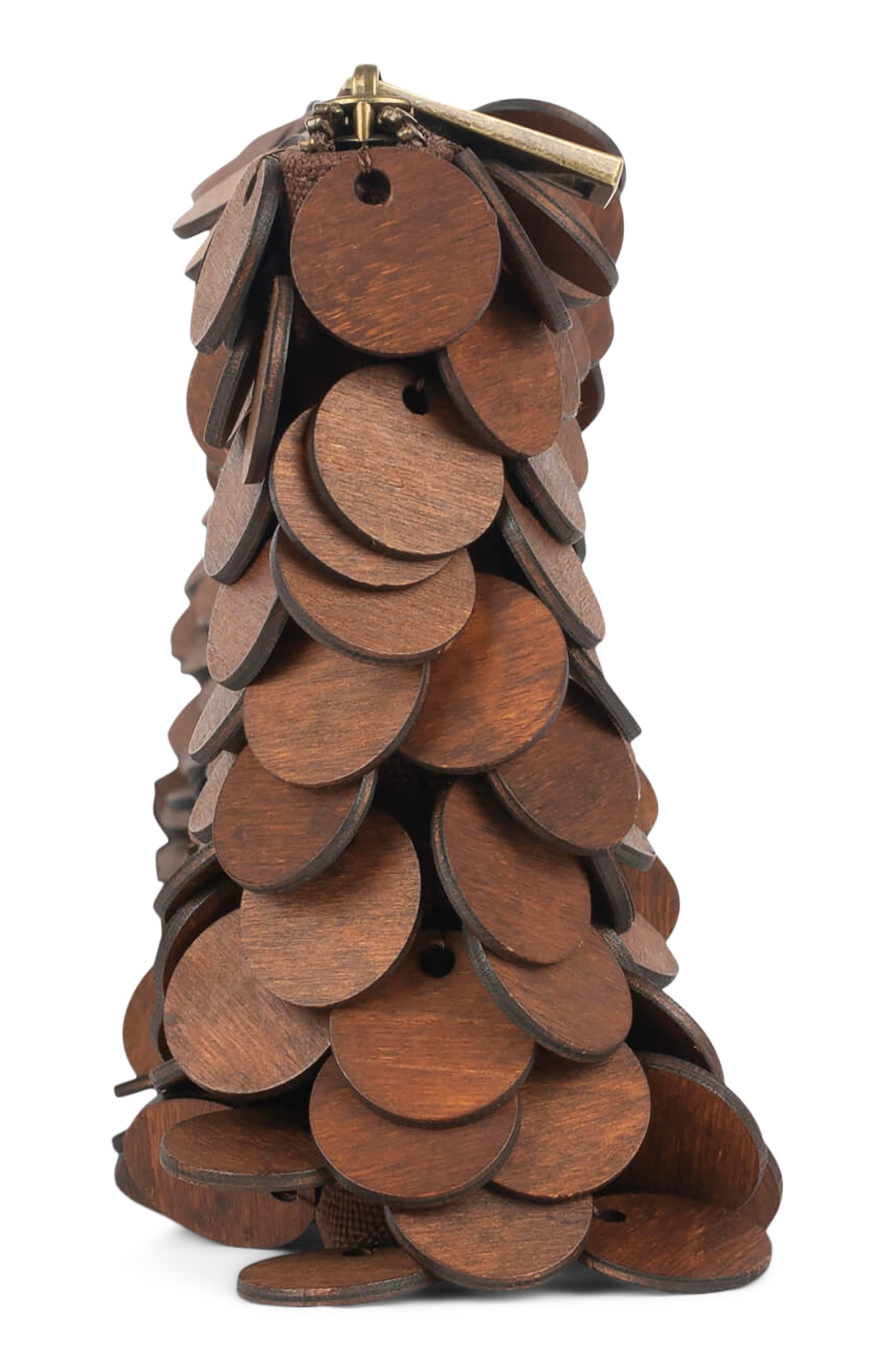 Jeffrey Campbell Madera Wooden Disc Clutch, Alternate, color, 