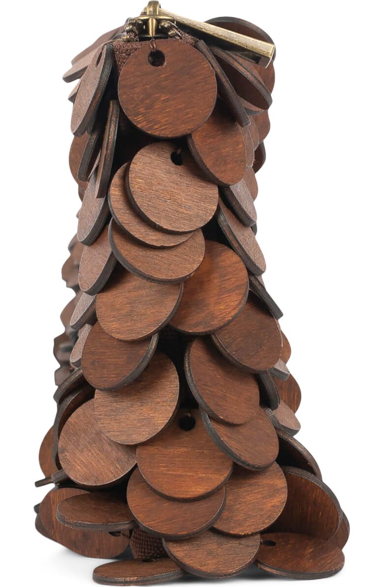 Jeffrey Campbell Madera Wooden Disc Clutch, Alternate, color,