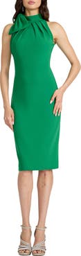 Tadashi Shoji Tie Neck Sleeveless Crepe Cocktail Dress