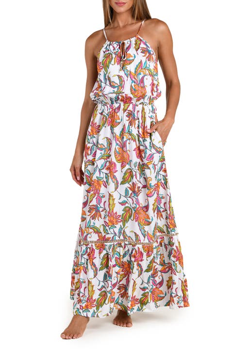 Wild Vines Tiered Cover-Up Maxi Dress