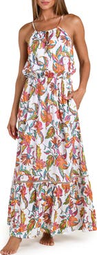 Sunshine 79 Wild Vines Tiered Cover-Up Maxi Dress