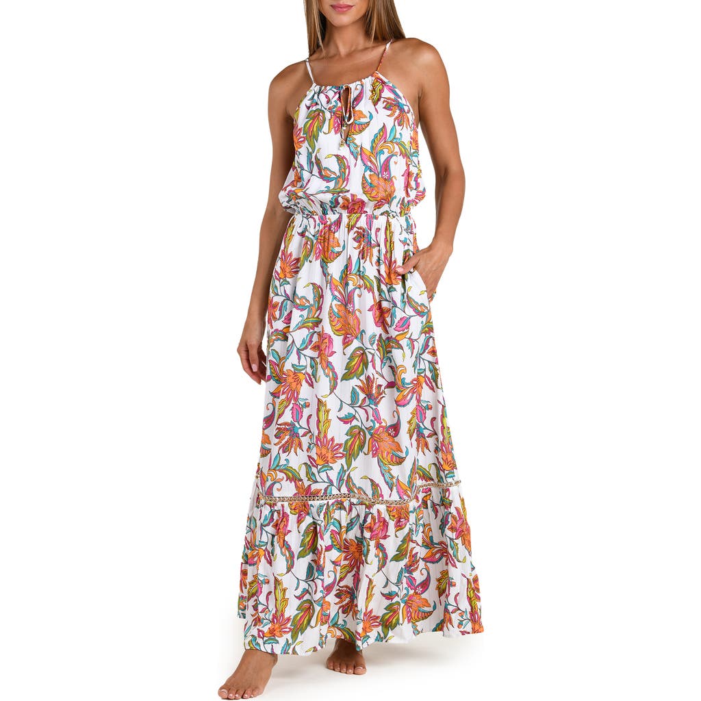 Sunshine 79 Wild Vines Tiered Cover-up Maxi Dress In Multi