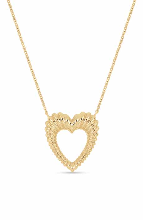 14k Gold Heart Pendant Necklace