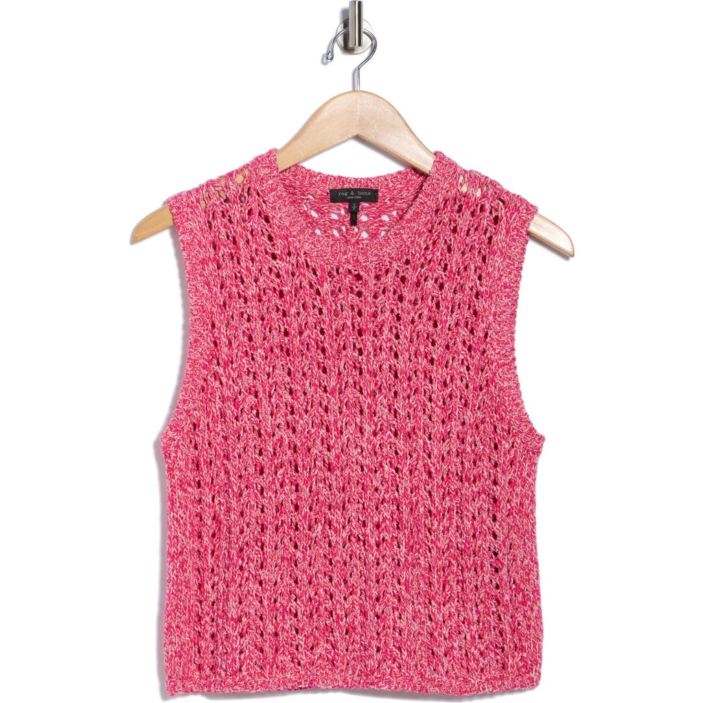 Rag & Bone Edie Open Stitch Sweater Vest In Pink