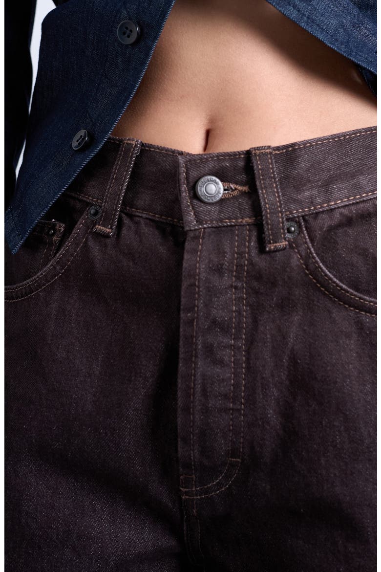 Column Mid Rise Jeans, Alternate, color, BROWN