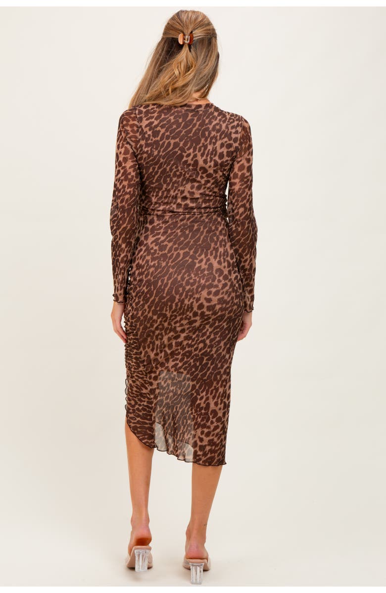 PinkBlush Leopard Print Mesh Dress, Alternate, color, Brown