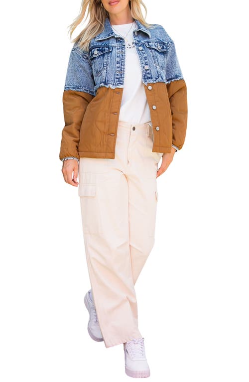 Stoosh Denim & Onion Quilted Mixed Media Jacket In Multi