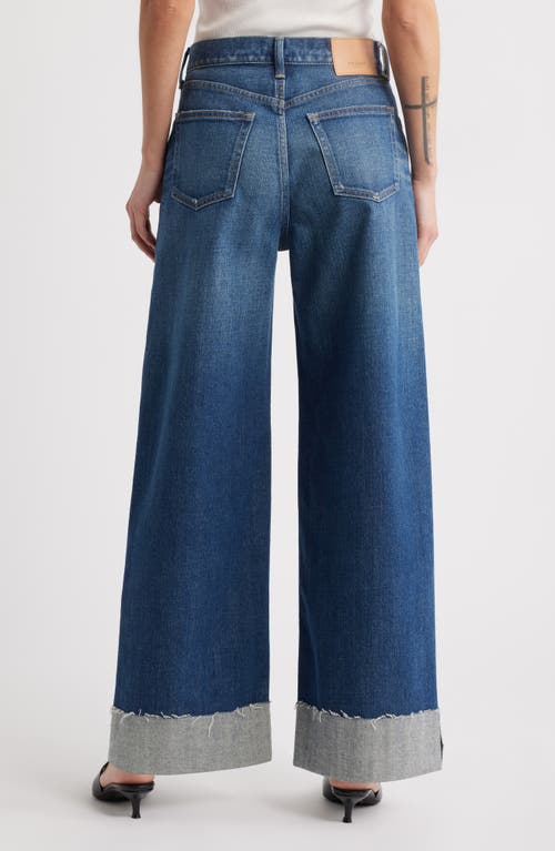 Moussy Vintage Lebittown Cuffed Superwide Leg Jeans In Blue
