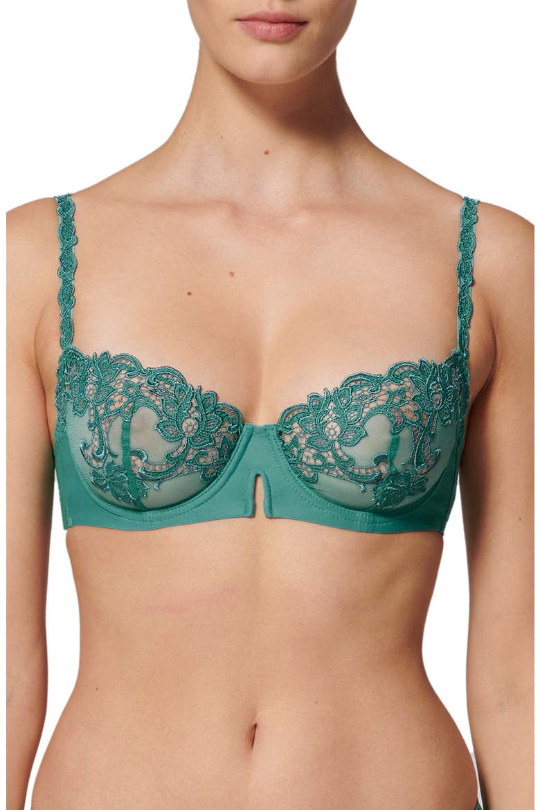 Saga Underwire Demi Bra, Main, color, GARDEN GREEN
