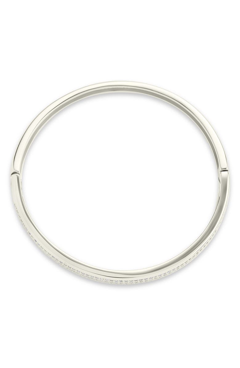 Sterling Forever Nessa Pavé Cubic Zirconia Bangle Bracelet, Main, color,