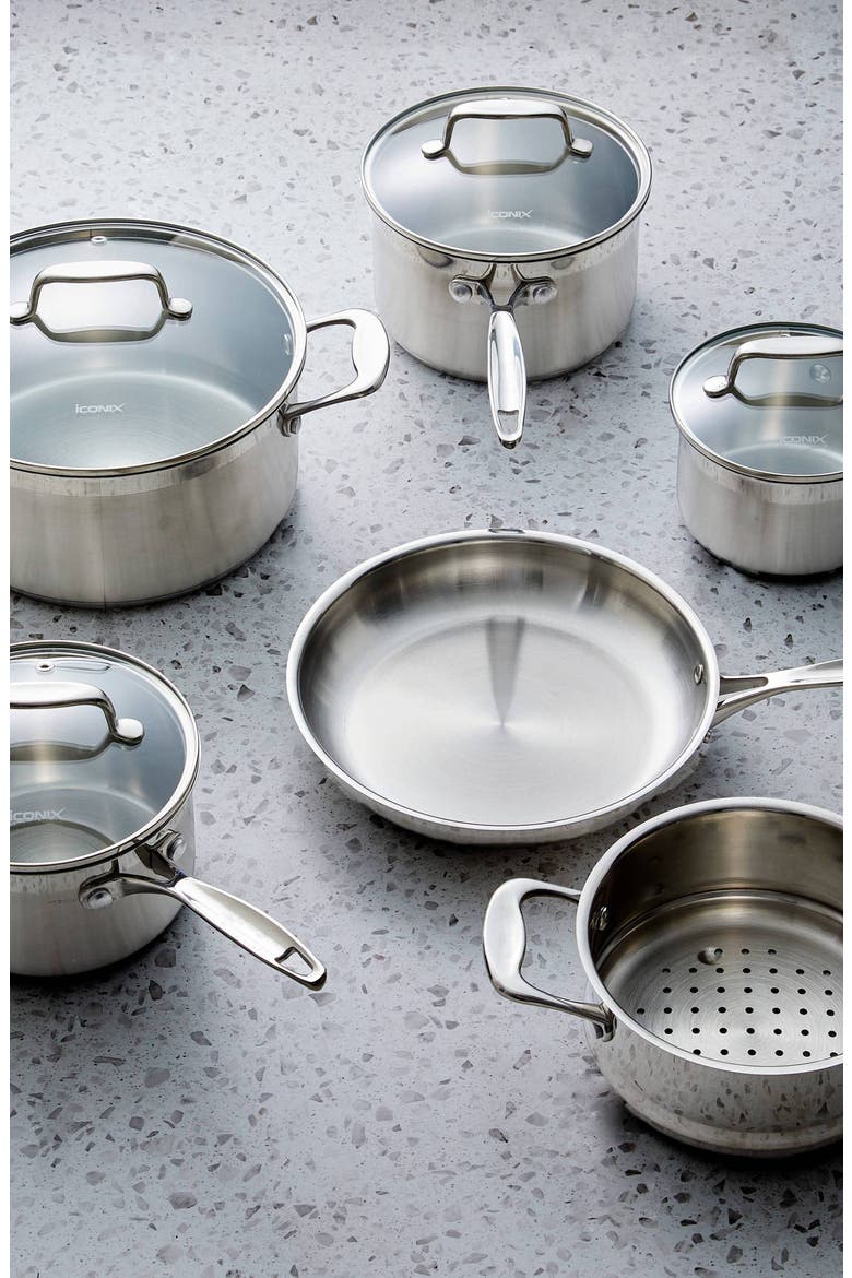 iconiX™ 10-Piece Cookware Set, Alternate, color, SILVER
