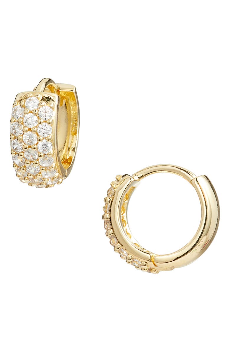 Nordstrom Pavé Wide Hinge Huggie Earrings, Main, color, 