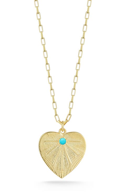 14K Gold Plated Sterling Silver Heart Pendant Necklace