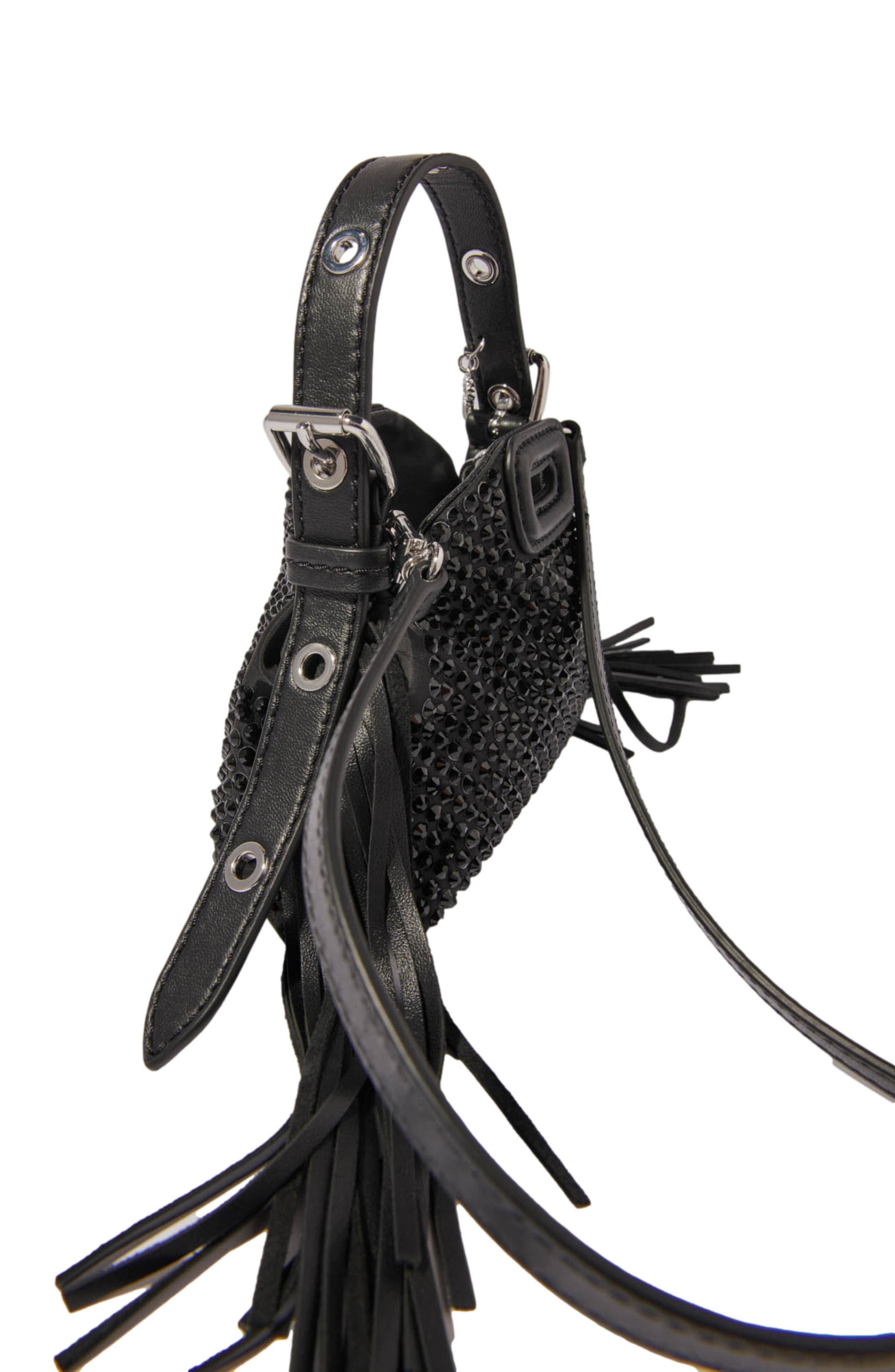 maje Miss M Mini rhinestone bag, Alternate, color, 