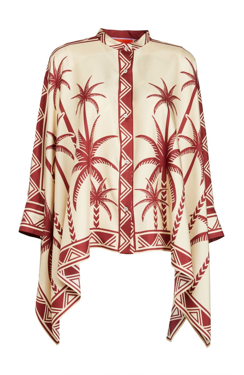 La DoubleJ Foulard Shirt Placée Date Palms Ivory, Alternate, color, Date Palms Placée Ivory