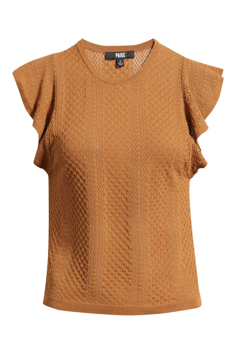 Margo Mixed Stitch Knit Top, Alternate, color, DESERT BROWN