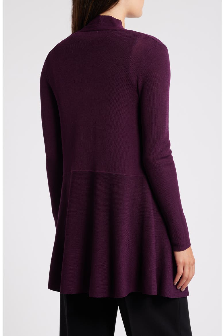 Monterey Peplum Cardigan, Alternate, color, DEEP PLUM