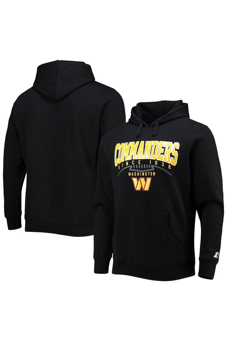 Men's Starter Black Washington Commanders Premier Pullover Hoodie, Main, color, Black