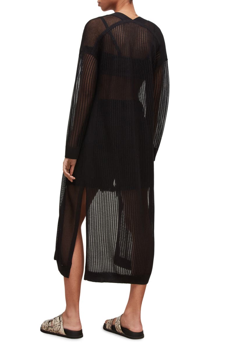 AllSaints Misha Open Stitch Longline Cardigan, Alternate, color,