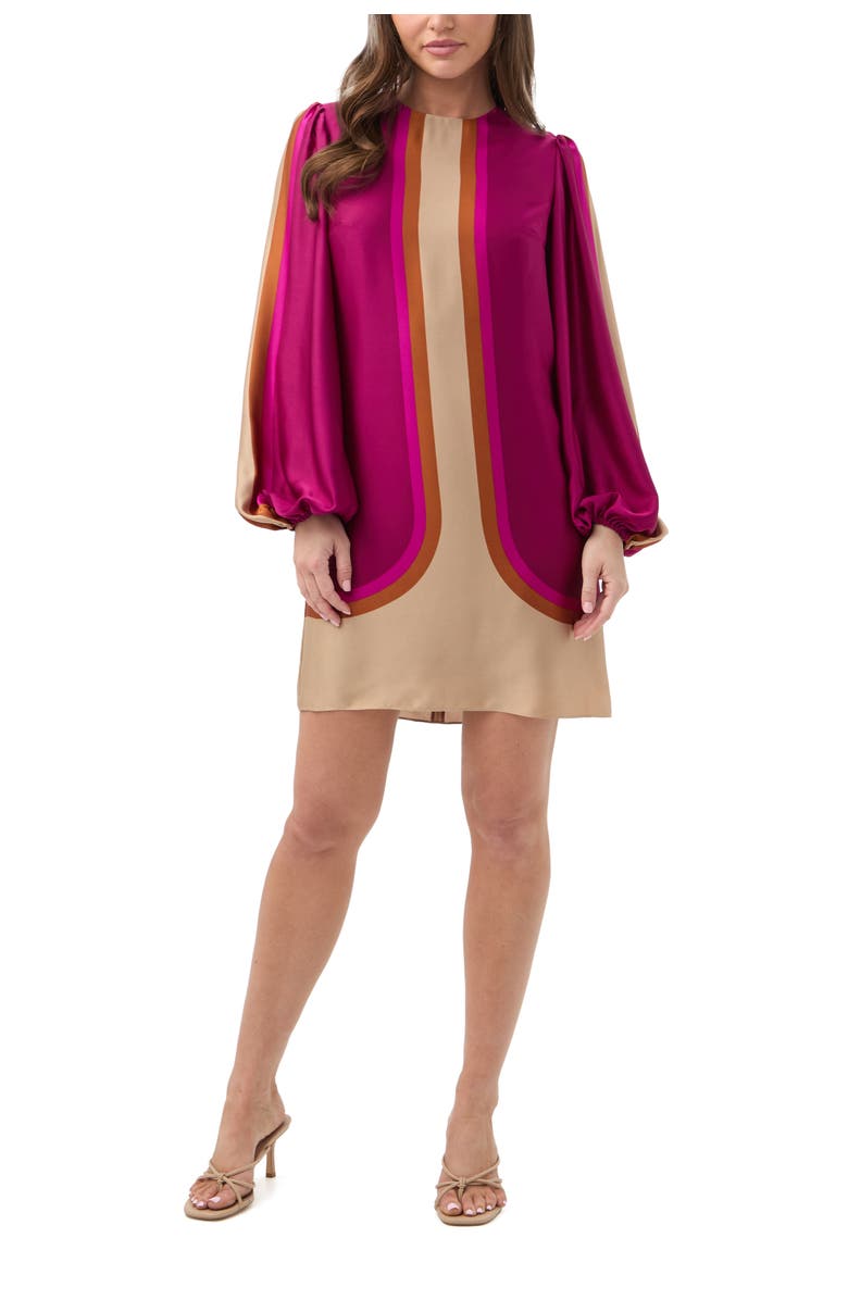 Trina Turk Elm Long Sleeve Printed Shift Dress, Main, color, Multi