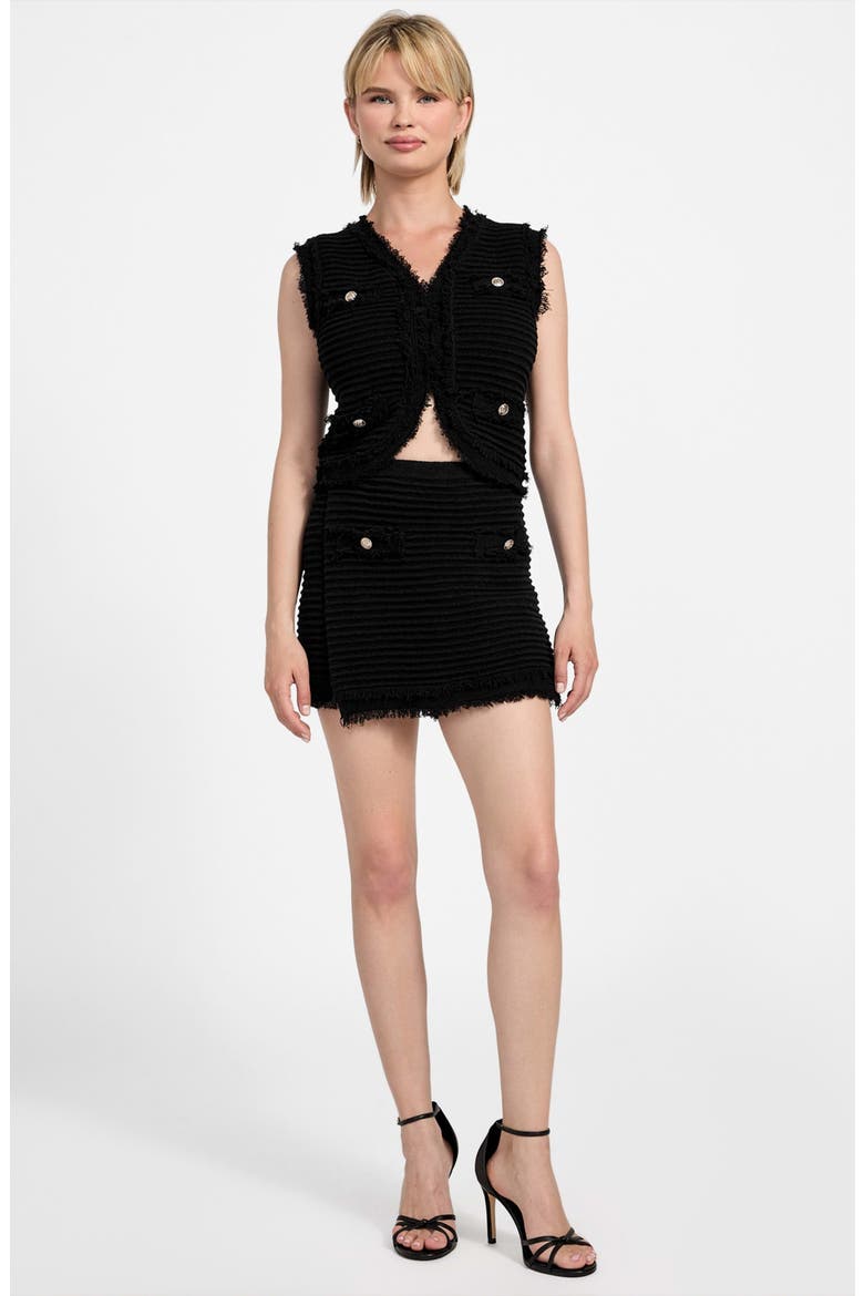 Manila Bouclé Skort, Alternate, color, JET BLACK