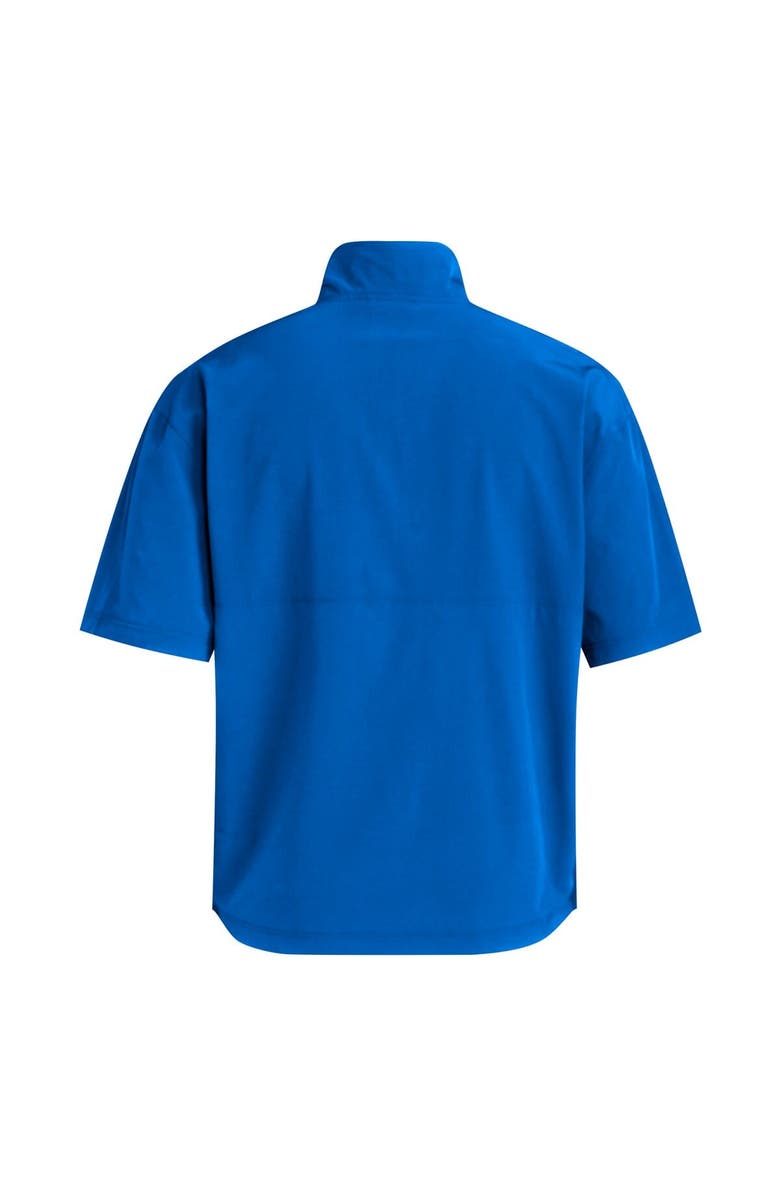 adidas Men's adidas  Royal Kansas Jayhawks Woven Quarter-Zip Short Sleeve Pullover, Alternate, color, Royal