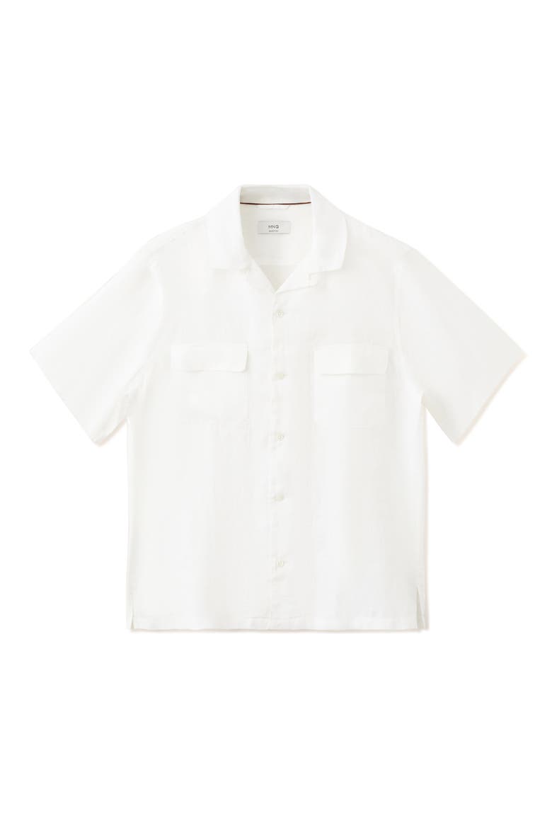 LINEN BOWLING-COLLAR SHIR, Alternate, color, WHITE
