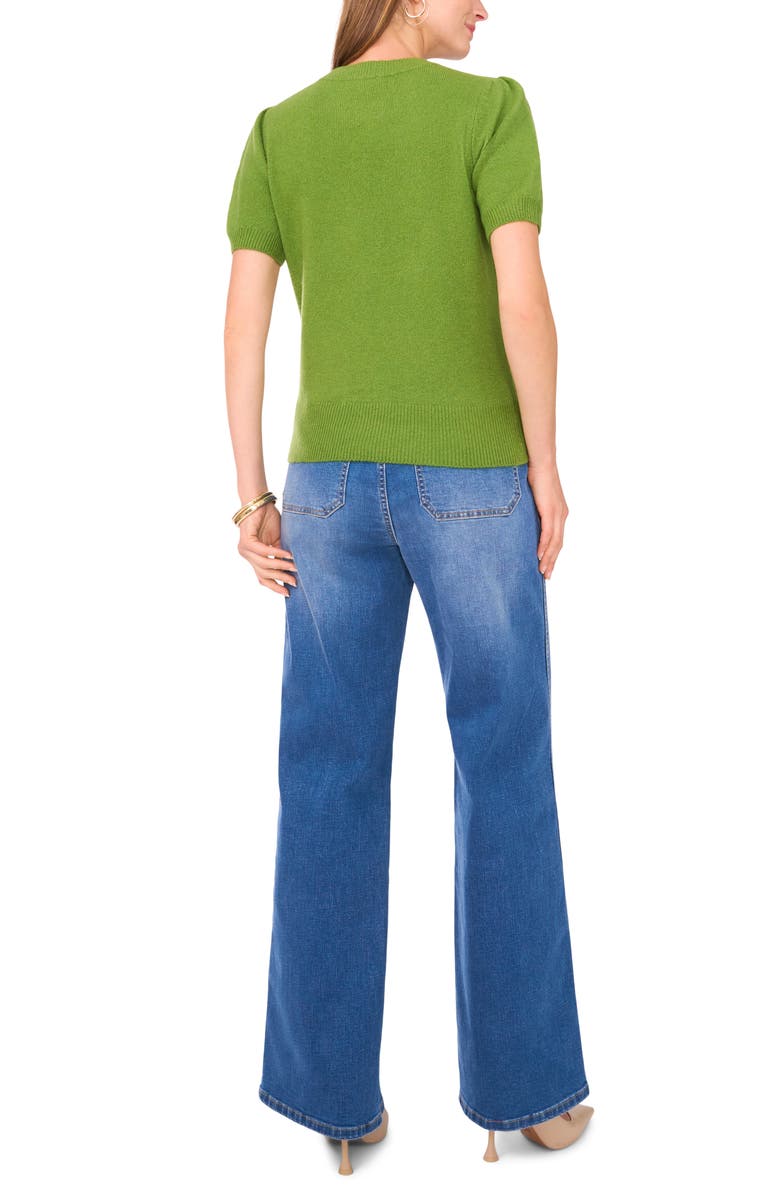 Vince Camuto Puff Sleeve Sweater, Alternate, color, Salted Lime