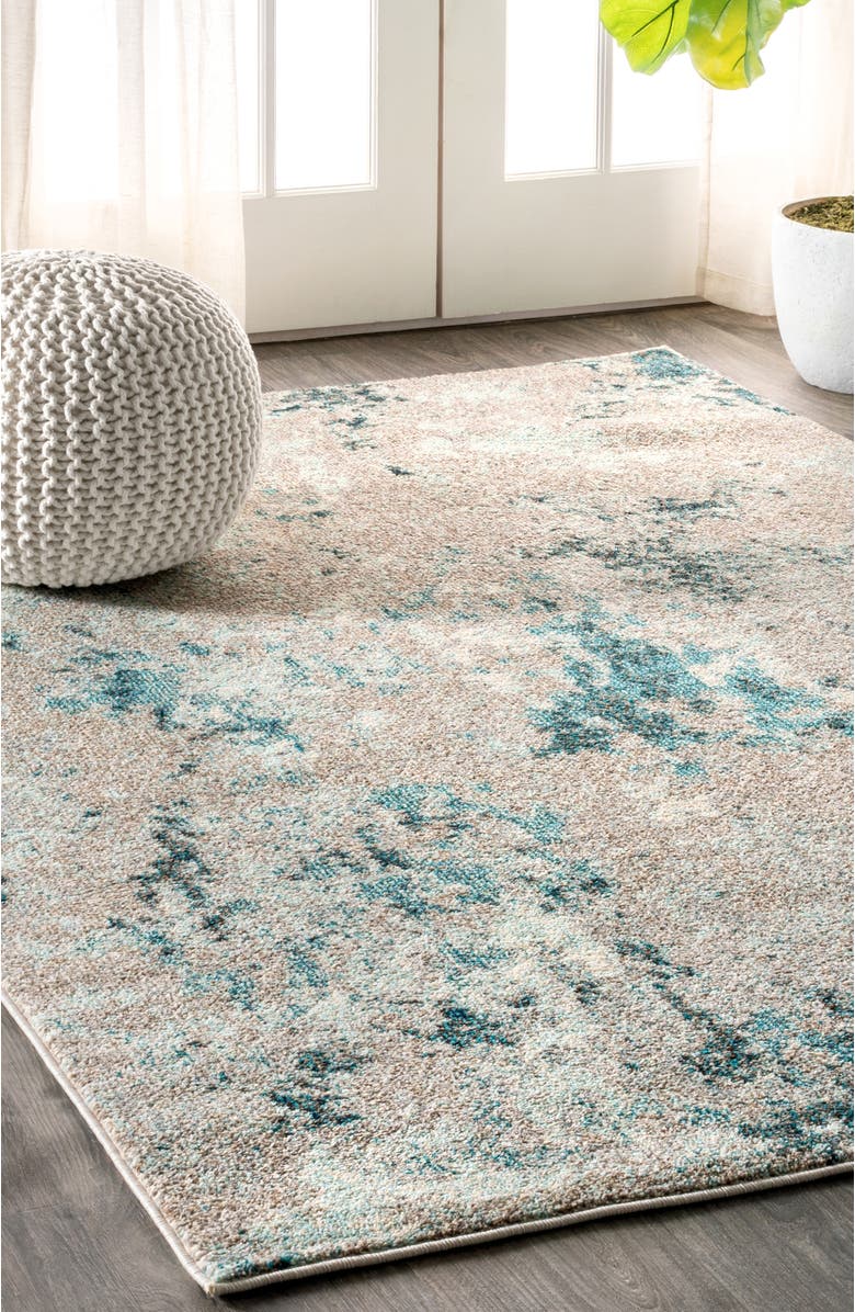 JONATHAN Y Contemporary POP Modern Abstract Vintage Faded Area Rug, Alternate, color, Blue/Gray