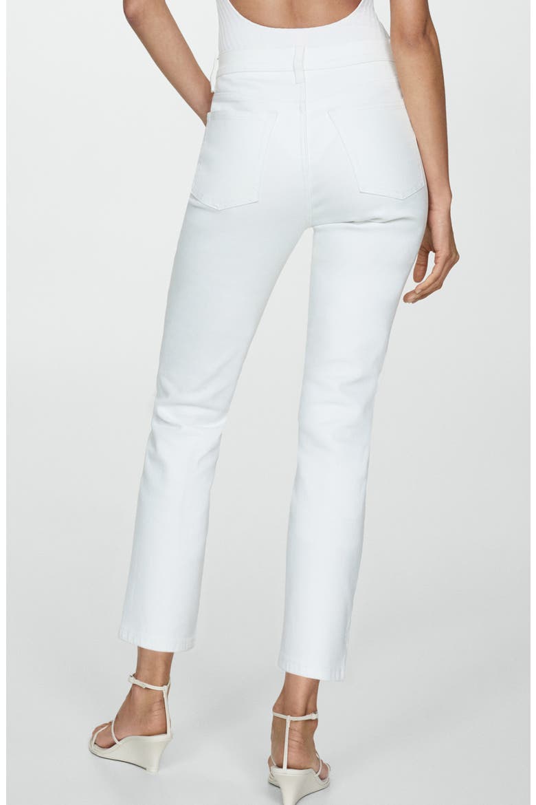 Claudia Waxed Crop Slim Fit Jeans, Alternate, color, WHITE