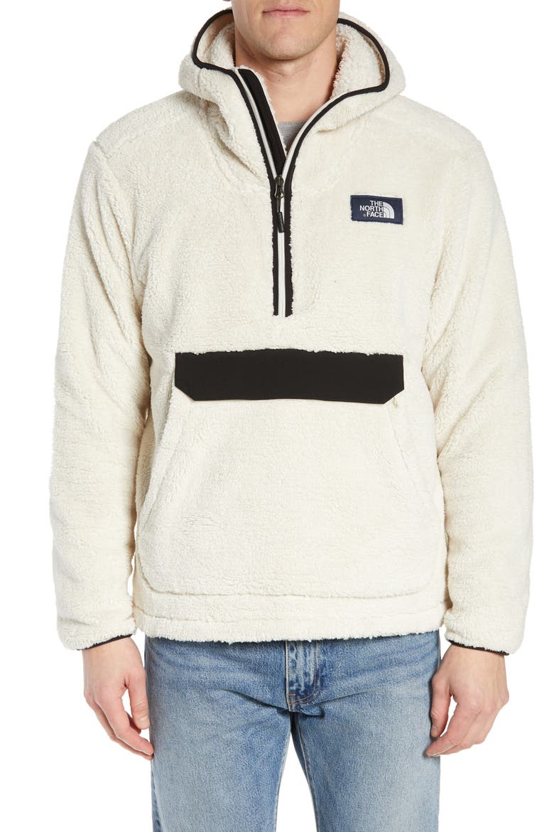 Campshire Anorak Fleece Jacket, Main, color, VINTAGE WHITE/ TNF BLACK