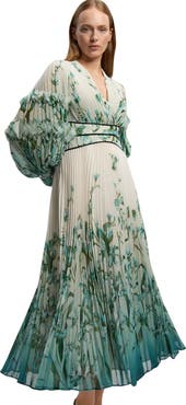 Karen Millen Plunge V-Neck Fit Flare Maxi Dress